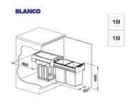 MEDIDAS SISTEMA CUBO RECICLAJE BOTTON II BLANCO